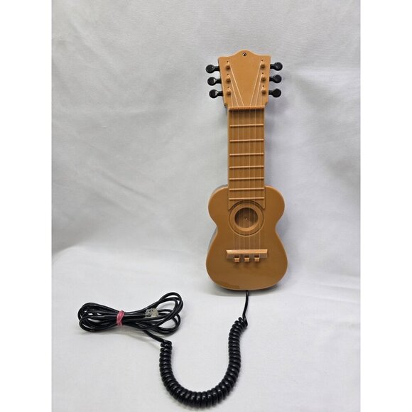 Curtis Other - Vintage Guitar Shape Telephone by Curtis, Brown Touch Tone Corded Novelty Phone